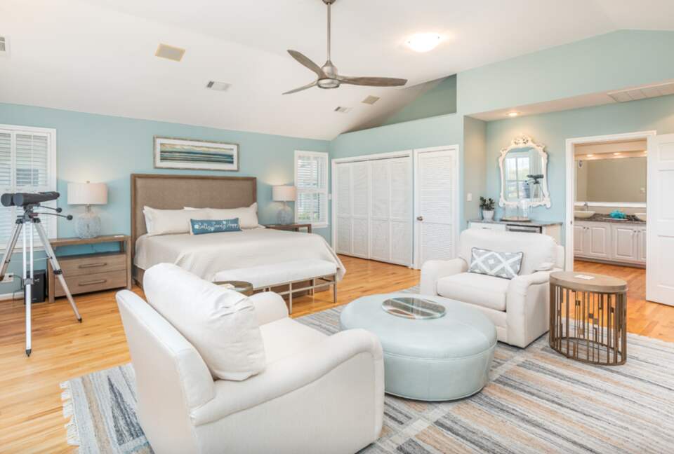 Master bedroom with sitting area