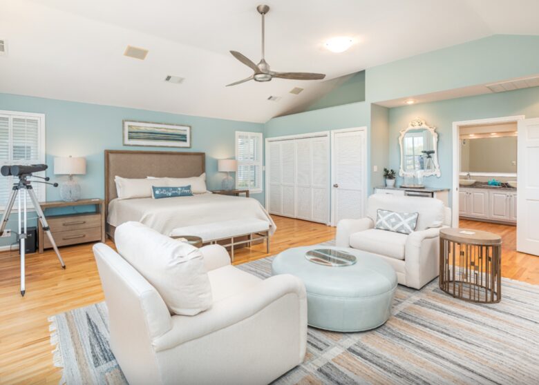 Master bedroom with sitting area