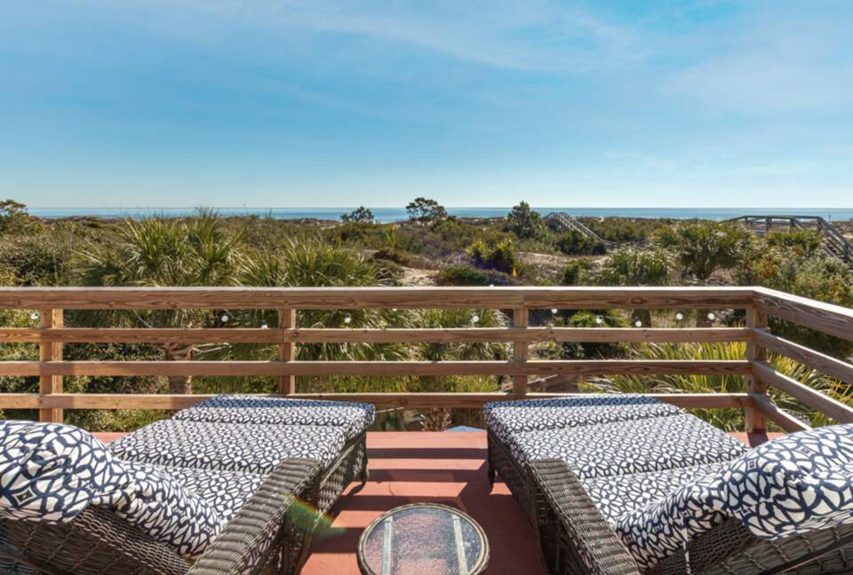 View of the ocean from the deck