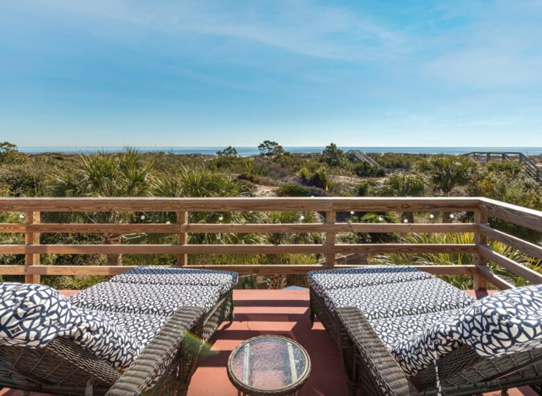 View of the ocean from the deck