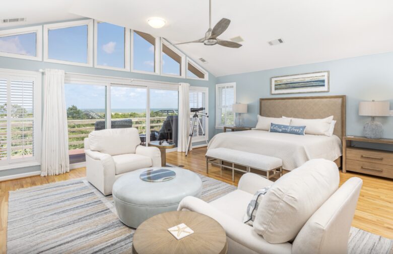 Master bedroom suite with living area