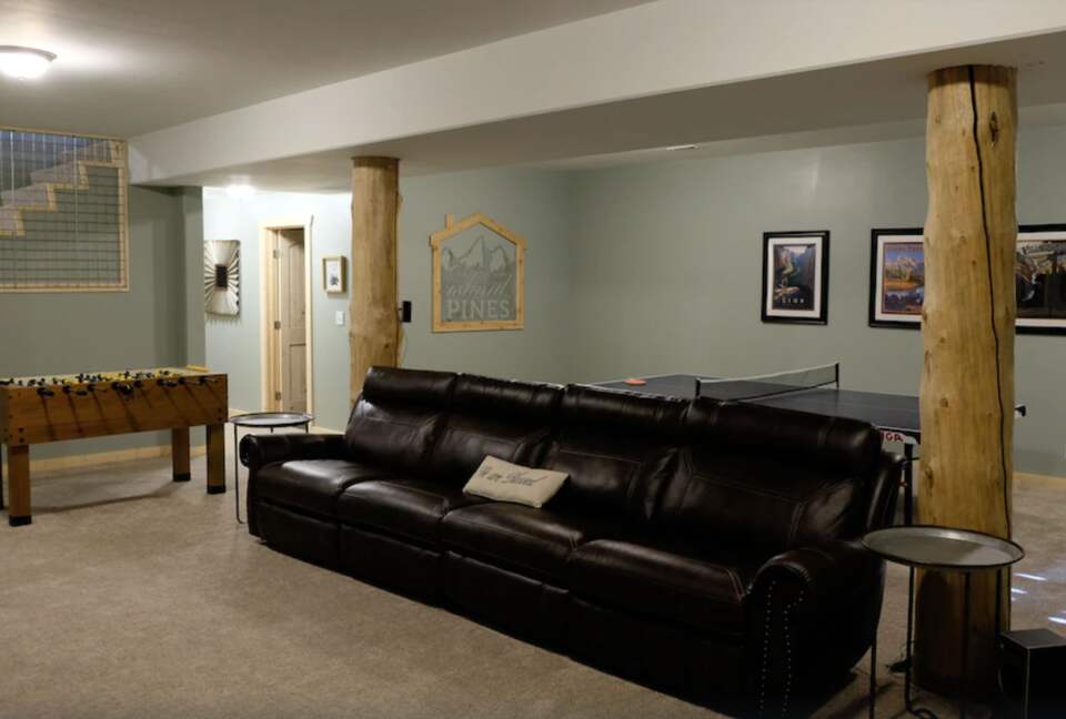 Game room with ping pong and foosball