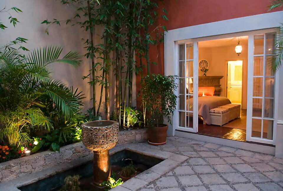 Home Exchange in San Miguel de Allende patio with access to master bed