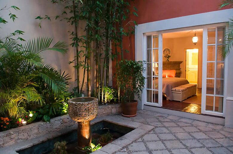 Home Exchange in San Miguel de Allende patio with access to master bed