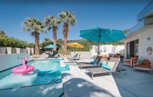 Pool jacuzzi lounge fire pit