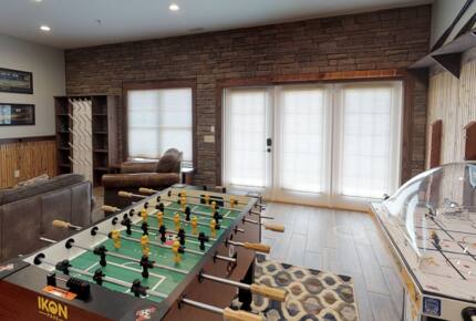 Play room foosball shuffleboard