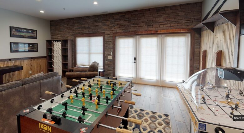 Play room foosball shuffleboard