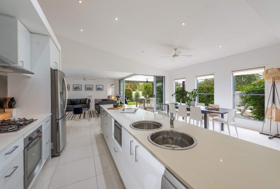 Open plan kitchen dining living