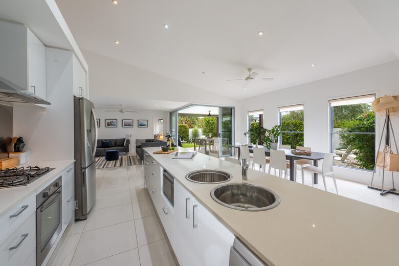 Open plan kitchen dining living