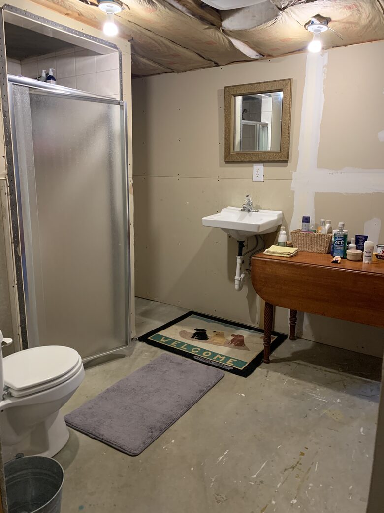 Shower in basement