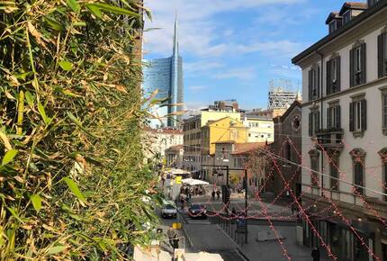 View towards Corso Como from balcony.