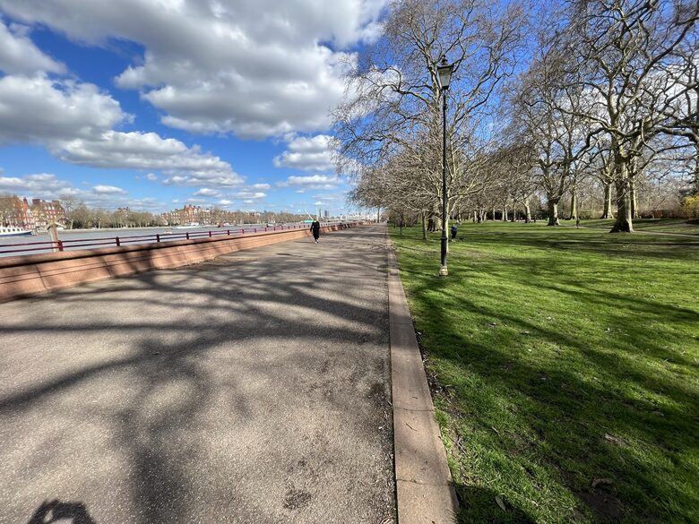 winter time in Battersea Park, alongside the Thames