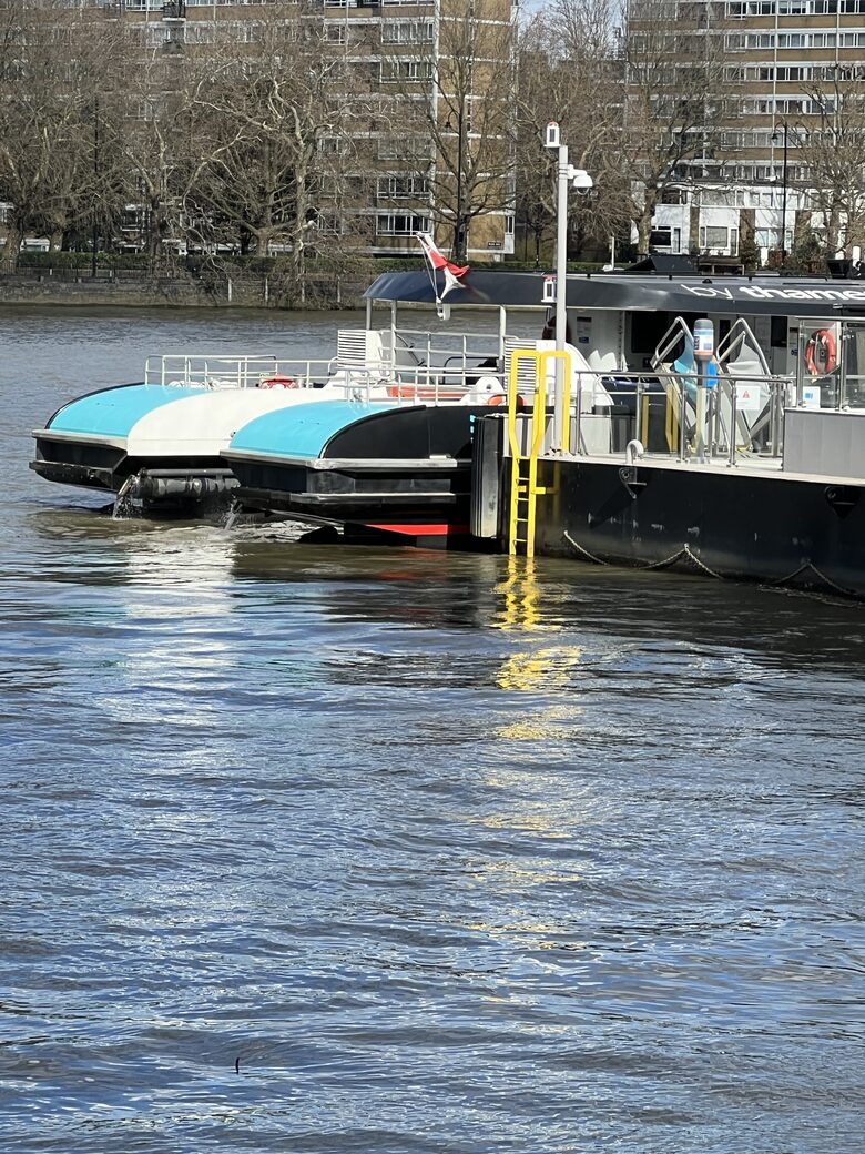 the riverboat on the Thames in winter