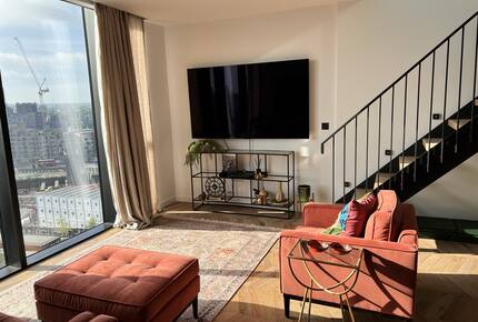 sunny mornings, 75" TV with all channels and spotify