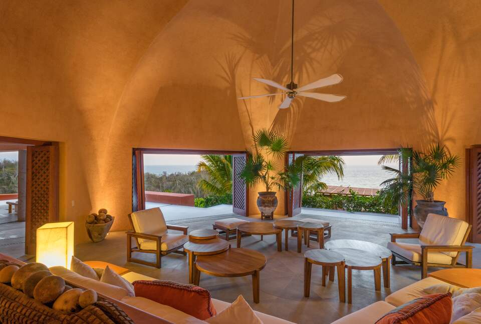 Large spacious living room, social areas. Open air setting