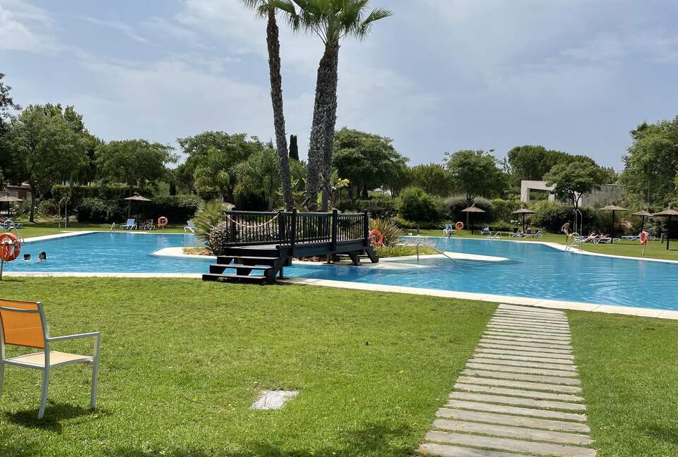 Shared pool with families living in same compound