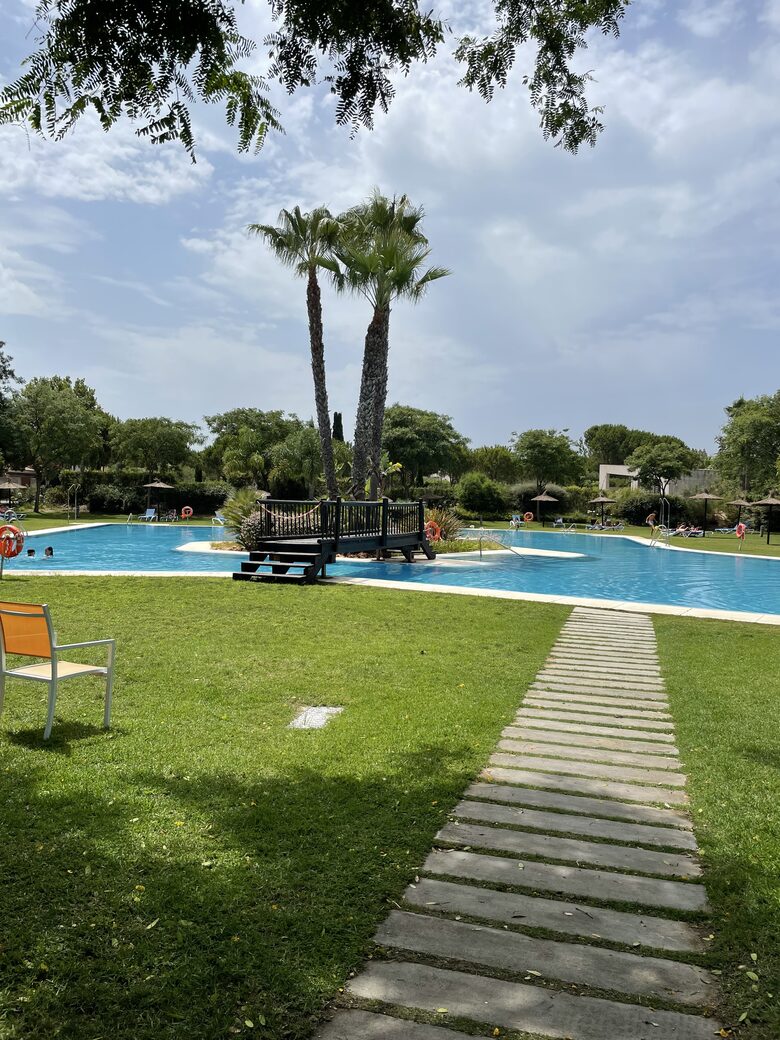 Shared pool with families living in same compound