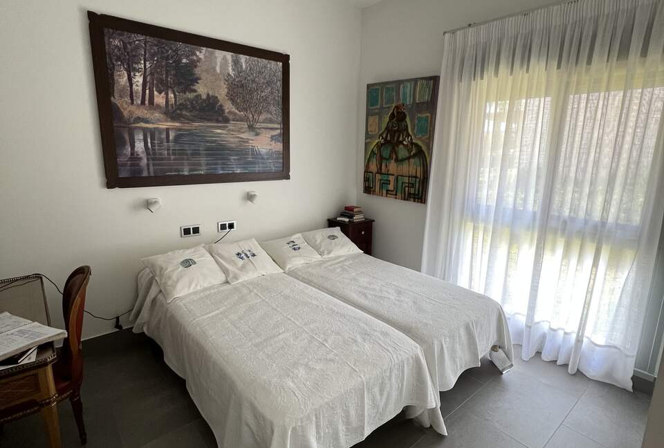 Our guest room with en-suite bathroom