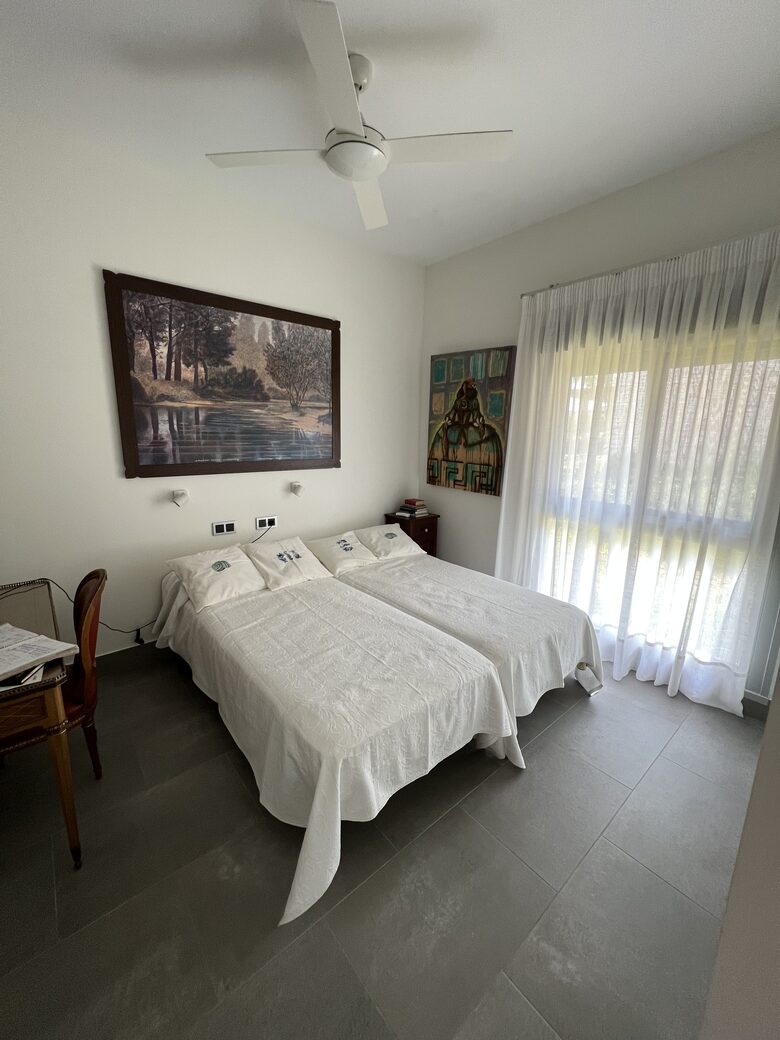 Our guest room with en-suite bathroom