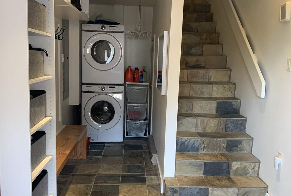Mudroom and laundry room. First floor entrance.