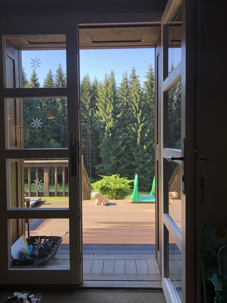 Terrace leading out from the downstairs living area