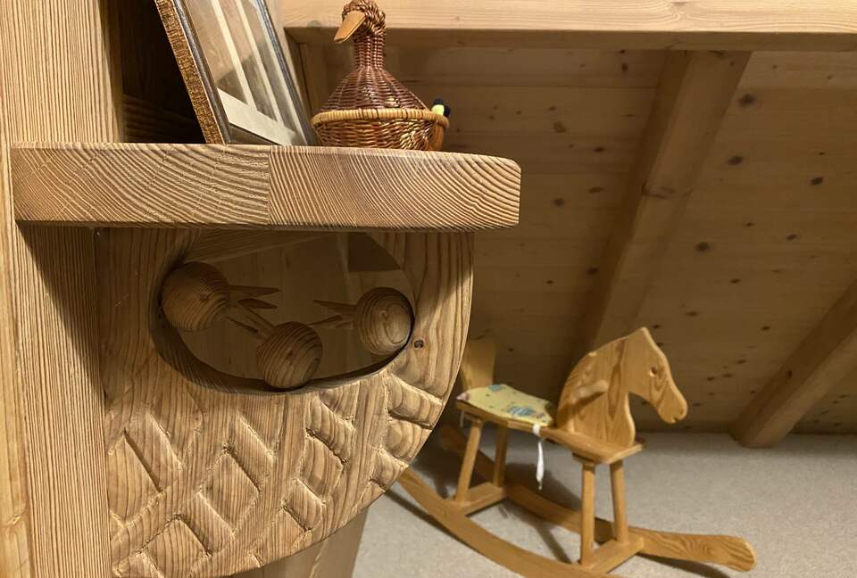 Kids' room, with lots of cute, hand-carved features