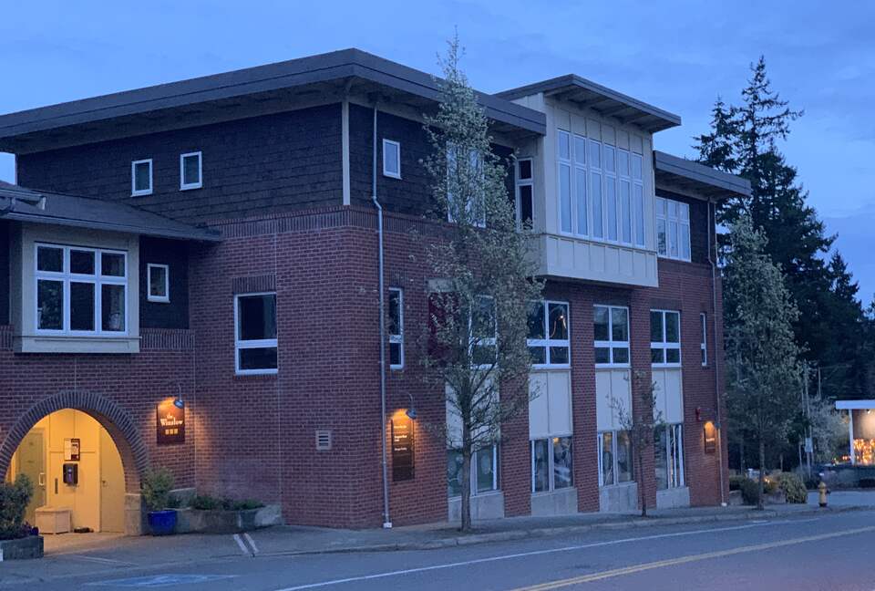 The exterior of the building from Winslow Way