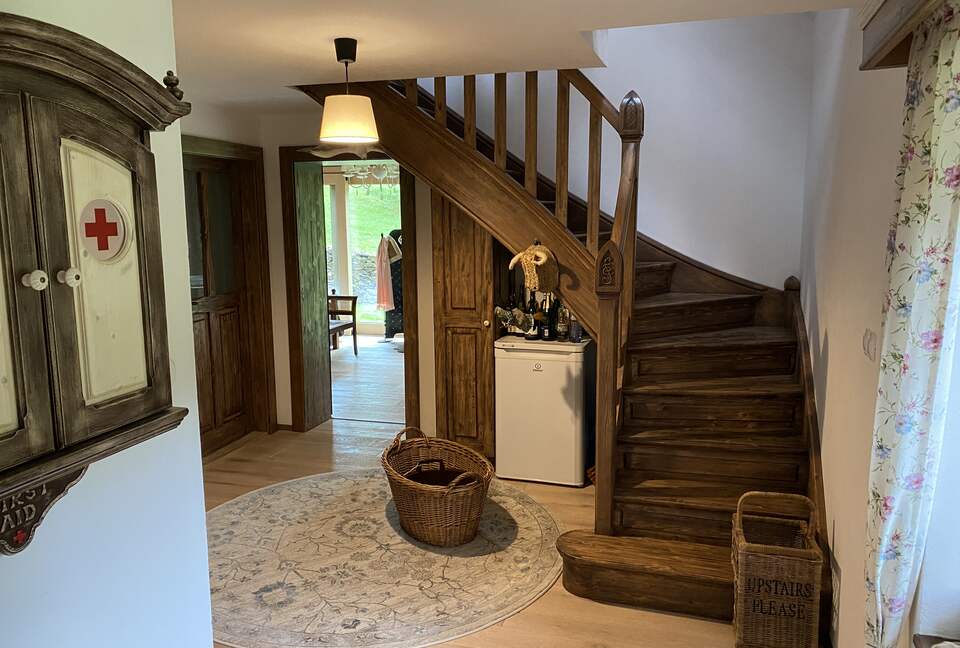 The downstairs hallway