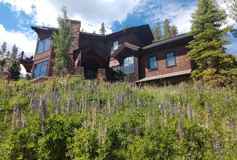 LOOKING UP AT FRONT OF HOUSE