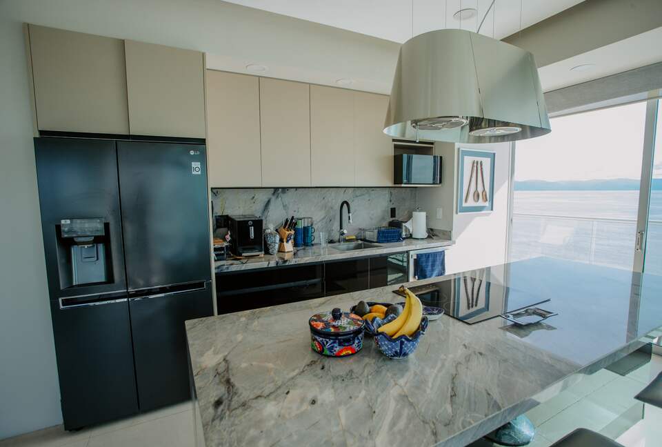 Modern stove and kitchen cabinets