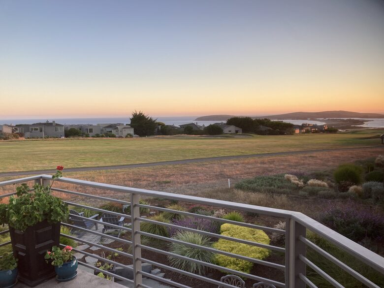 View from upstairs primary bedroom balcony.