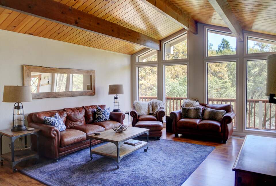 Cabin with Soaring Windows and Hot Tub Near Yosemite - Groveland, California