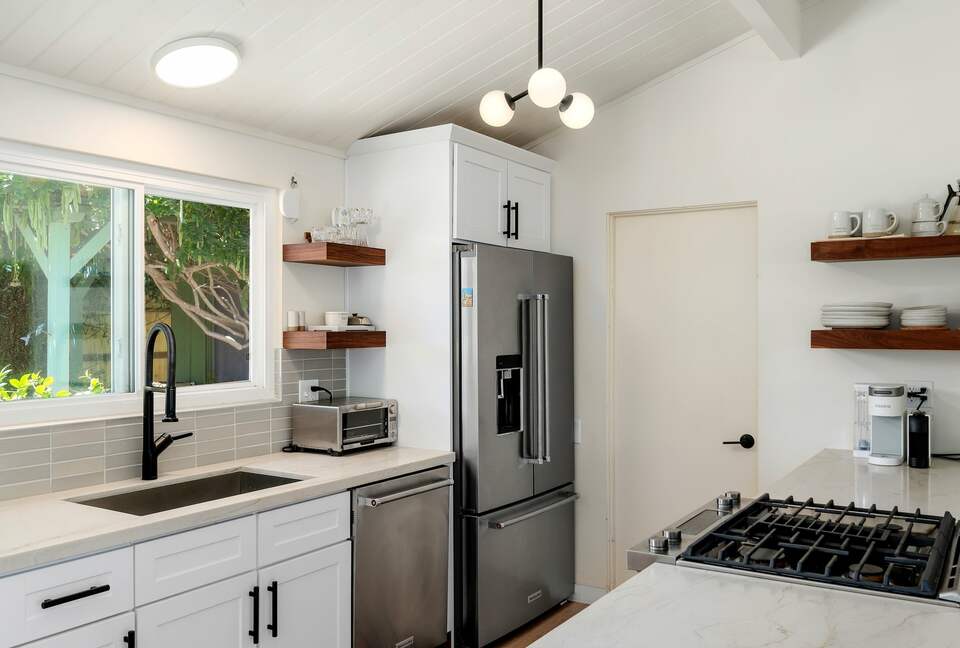 stainless appliances with gas stove