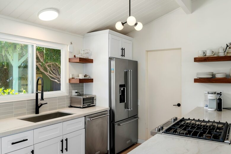 stainless appliances with gas stove