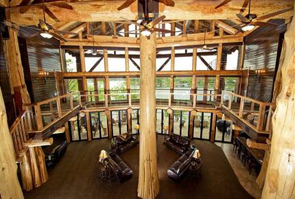 Lakefront Log Home with Large Lagoon Pool and Hot tub | Sleeps 35 - Burnet, Texas