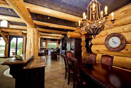 Lakefront Log Home with Large Lagoon Pool and Hot tub | Sleeps 35 - Burnet, Texas