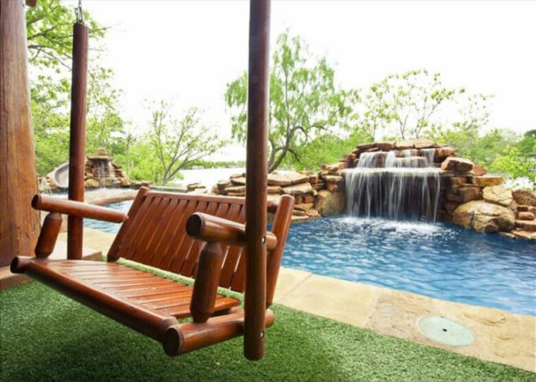 Lakefront Log Home with Large Lagoon Pool and Hot tub | Sleeps 35 - Burnet, Texas