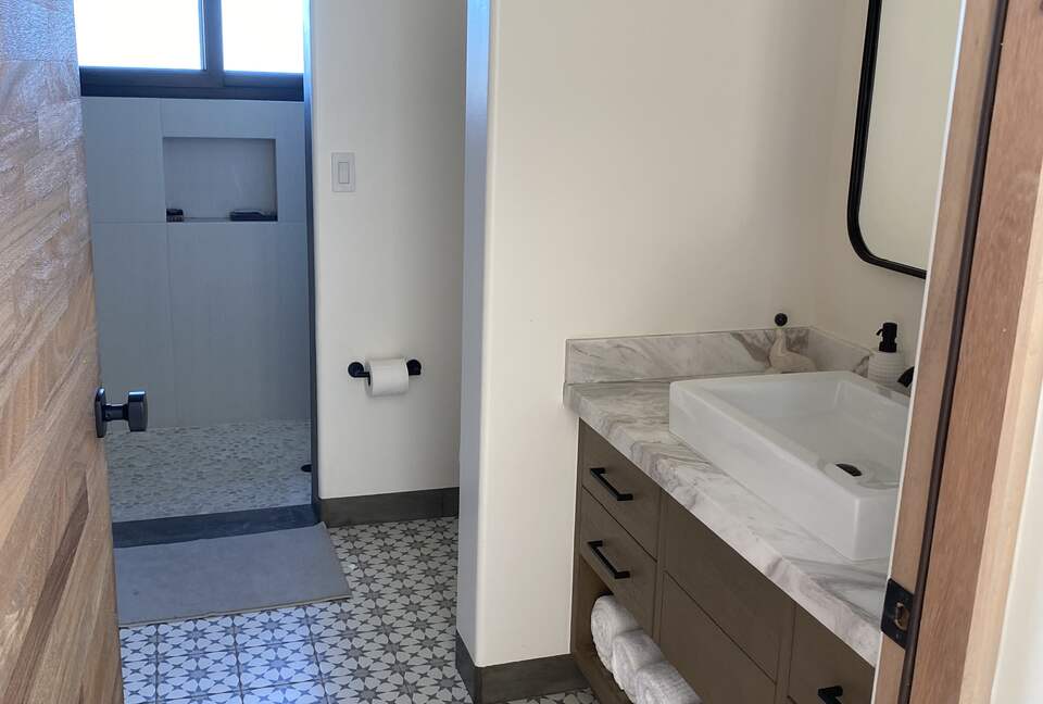 full bathroom off of second bedroom