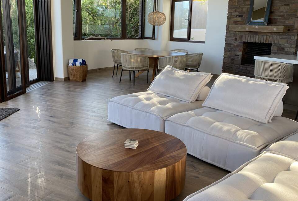 Main house with fireplace