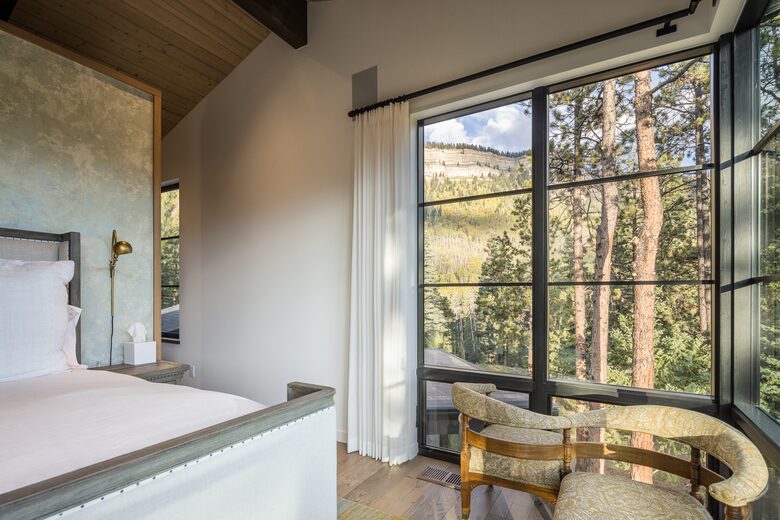 Master bedroom looking west towards the cliffs.