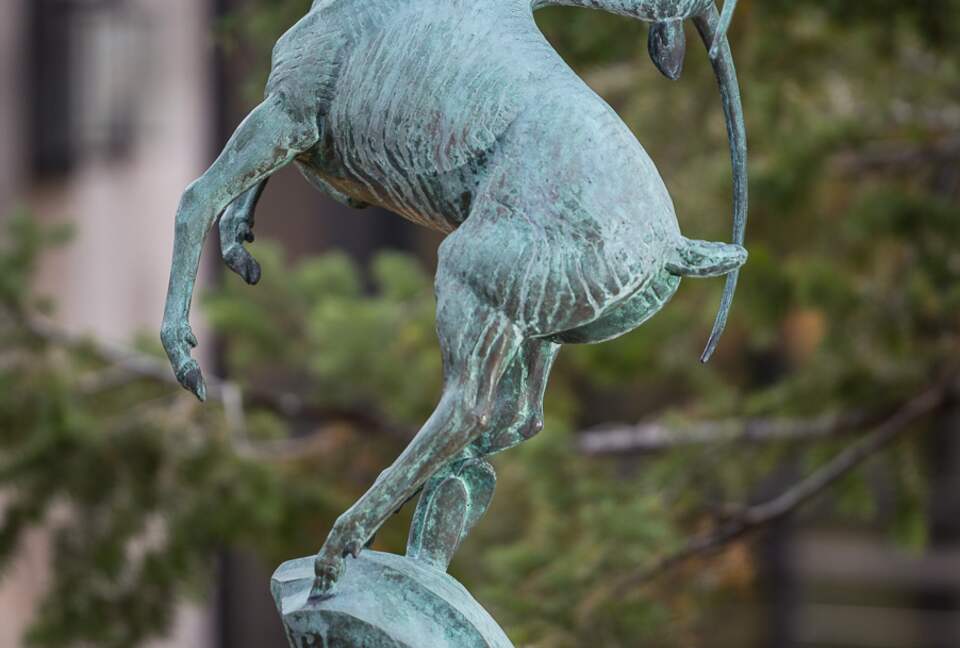 Gazelle sculpture outside Dining Room.