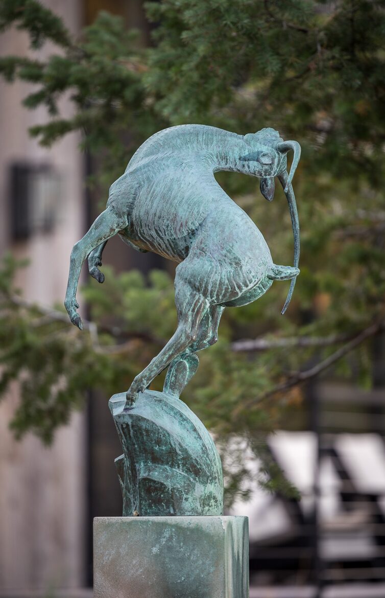 Gazelle sculpture outside Dining Room.