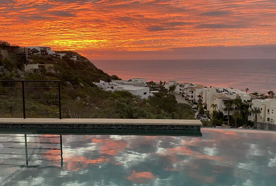 Sunrise view from the house pool