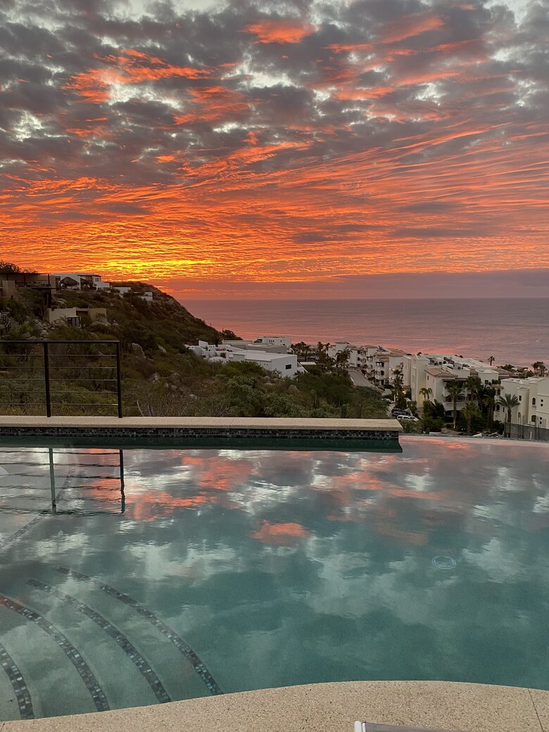 Sunrise view from the house pool