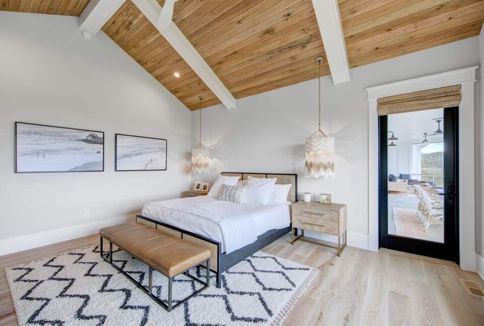 master bedroom showing door to screened porch