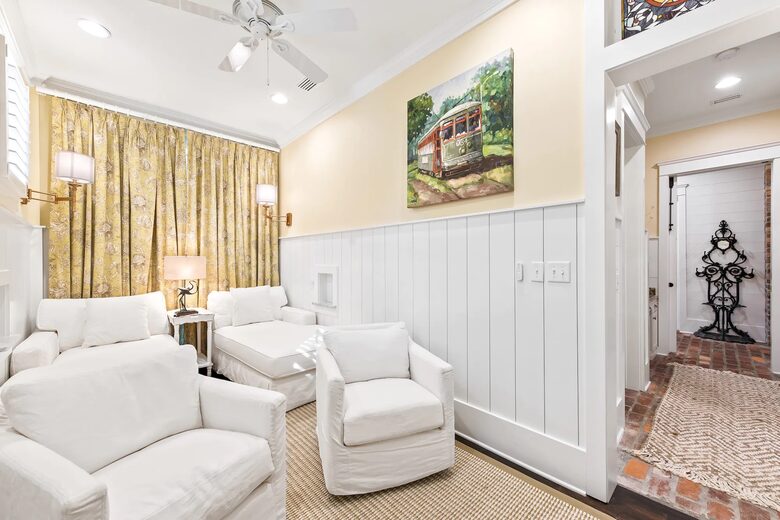 Media room adjacent to master suite for movies & private escape.