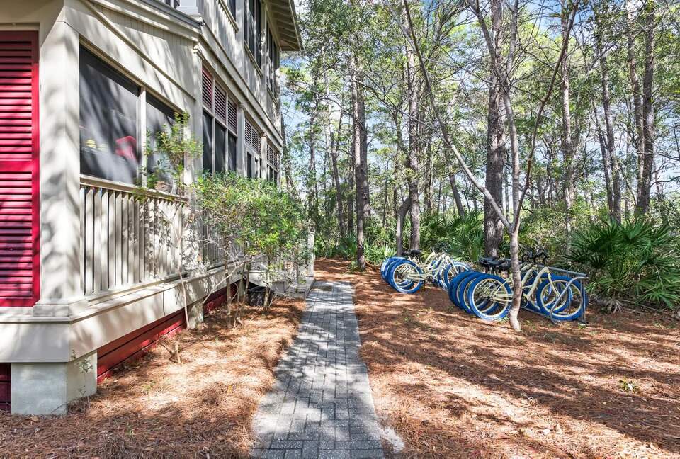 On-site bikes for exploring 499 acres of woods & trails.