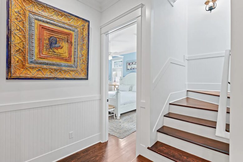 2nd Fl landing has full W/D, ironing board, drying racks