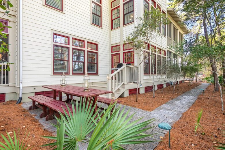 Kitchen door to BBQ pit & outside seating for 12 alfresco.