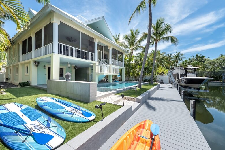 Tropical Waterfront Home with Boat Dock and Heated Pool - Key Largo, Florida